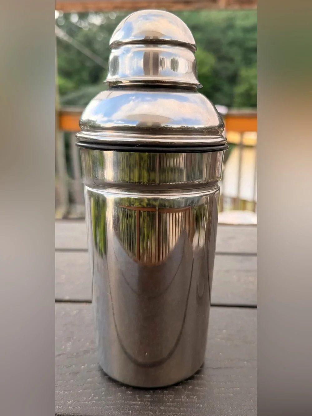 Oneida Stainless Steel Ice Bucket & Mini Cocktail Shaker Set MCM Bar Cart